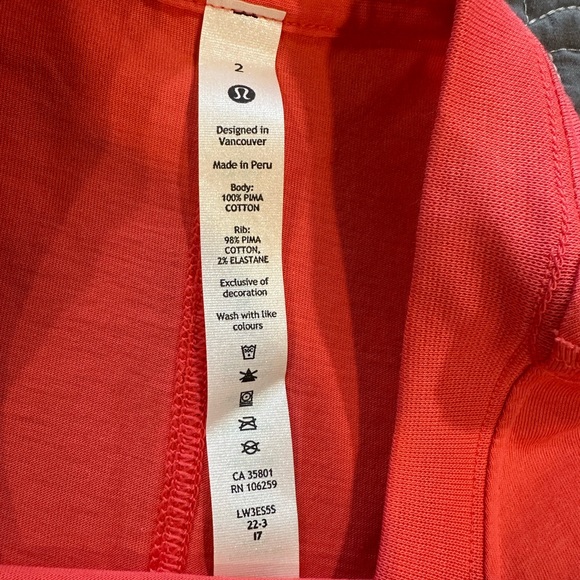 Lululemon Women’s Coral/Pink All Yours Tee NWT Size 2 - Picture 2 of 8